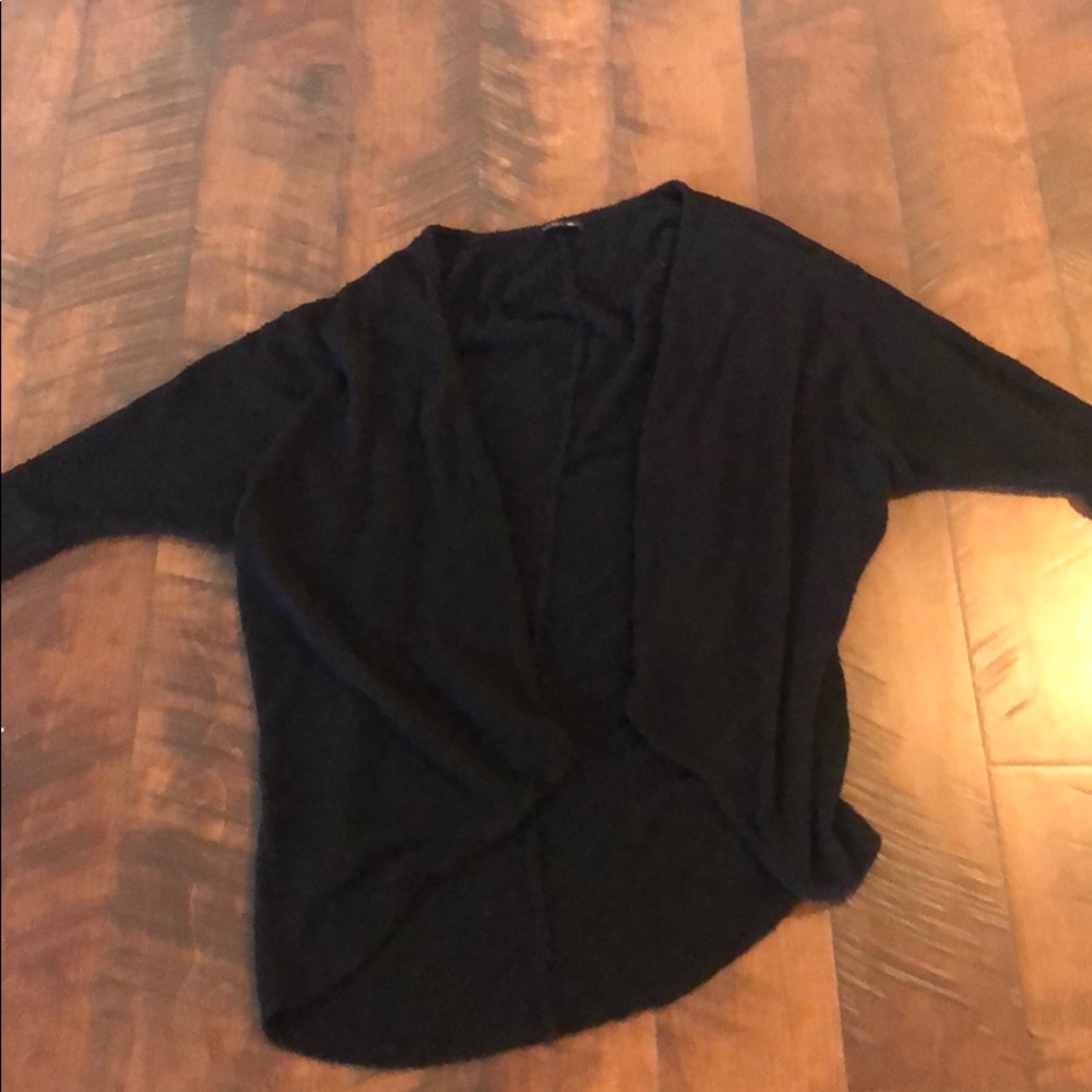 Long black drape sweater